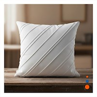 Cubierta Suave Terciopelo Rayas Diagonales Blanco 45cm Para Comedor o Sala Y+Ligas Regalo